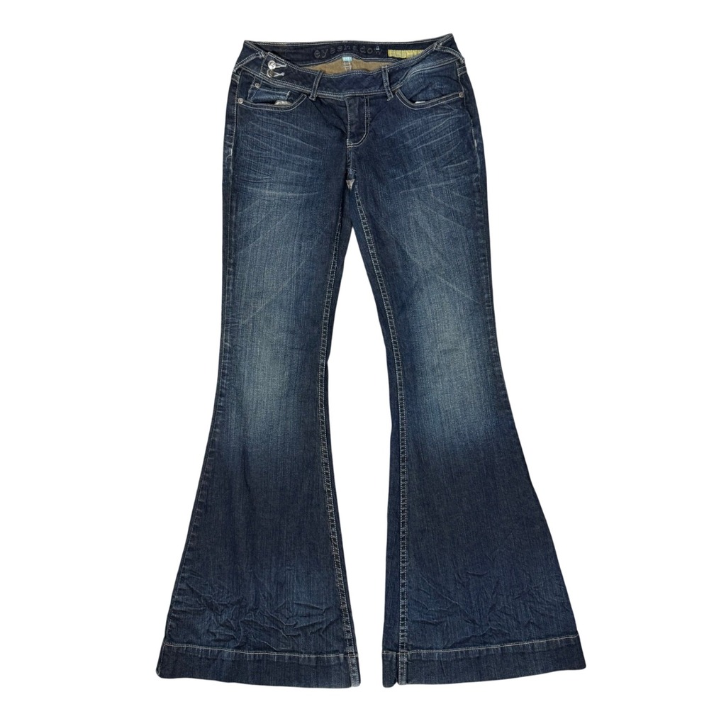 Eyeshadow‎ Vintage Ultra Low Rise Wide Leg Flare Jeans Dark Wash Y2K Size 5/27